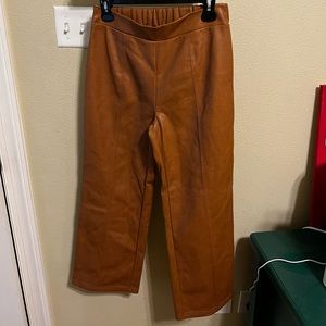Wide Leg Leather Pants